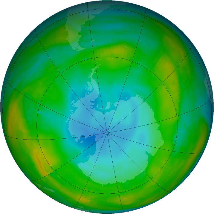 Antarctic ozone map for 22 June 1979